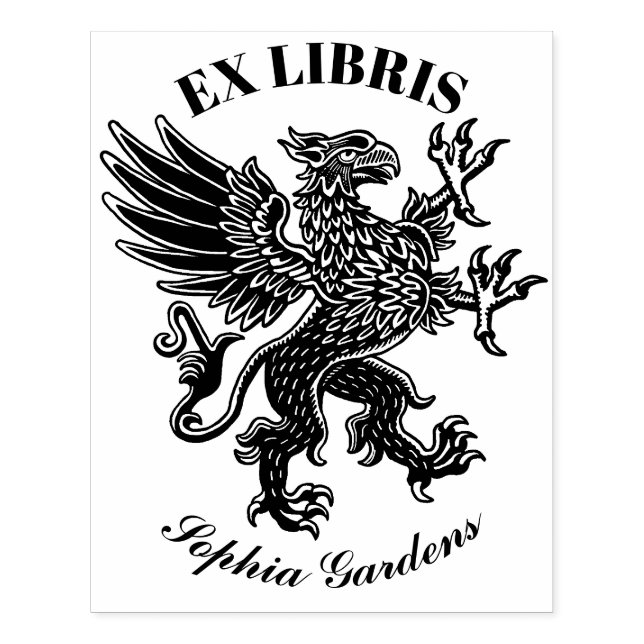 Griffin Ex Libris Rubber Stamp (Imprint)