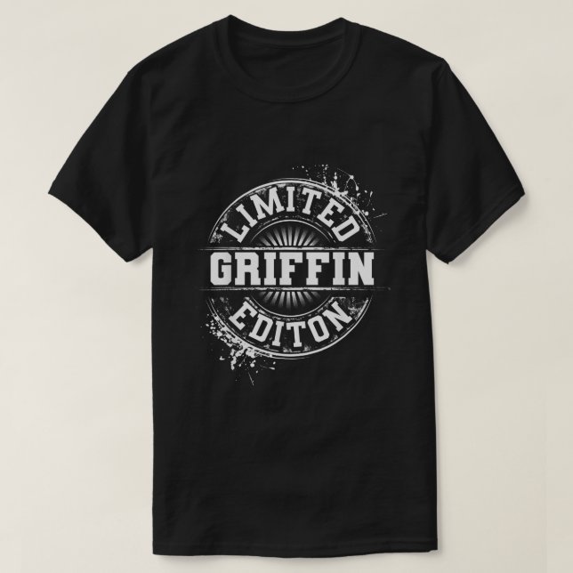 GRIFFIN Funny Surname Family Tree Birthday Reunion T-Shirt (Design Front)