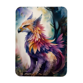 Griffin In Forest Watercolor Magnet