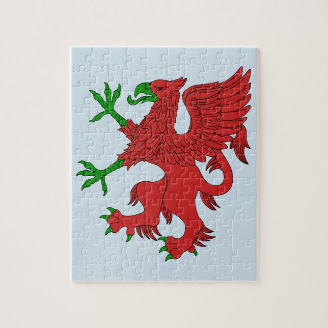 Griffin in Red and Green Jigsaw Puzzle (Vertical)