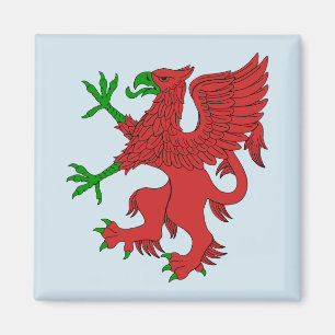 Griffin in Red and Green Magnet