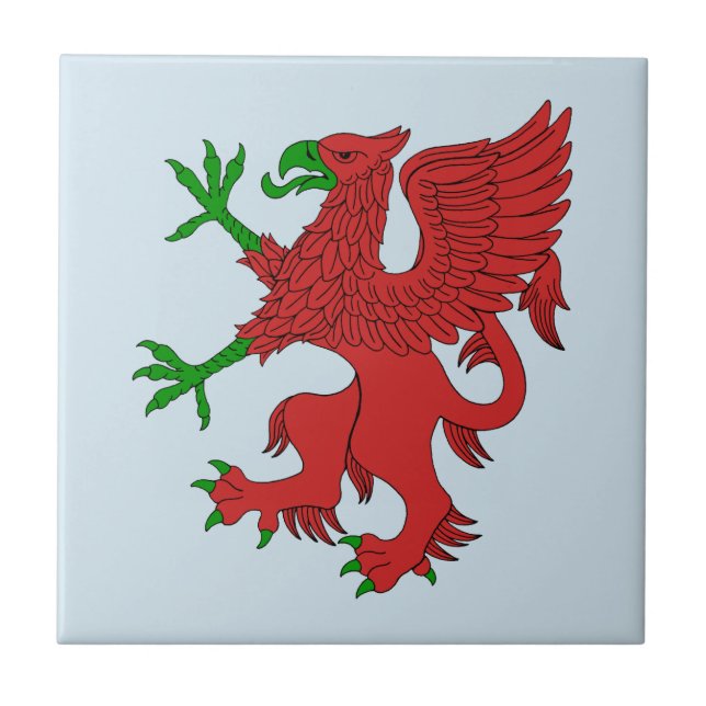 Griffin in Red and Green Tile (Front)