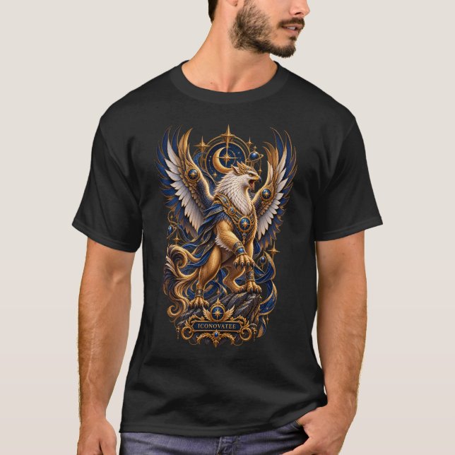 Griffin Mythical Creature Celestial Fantasy T-Shirt (Front)