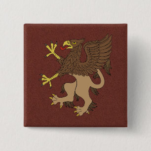Griffin Rampant 15 Cm Square Badge