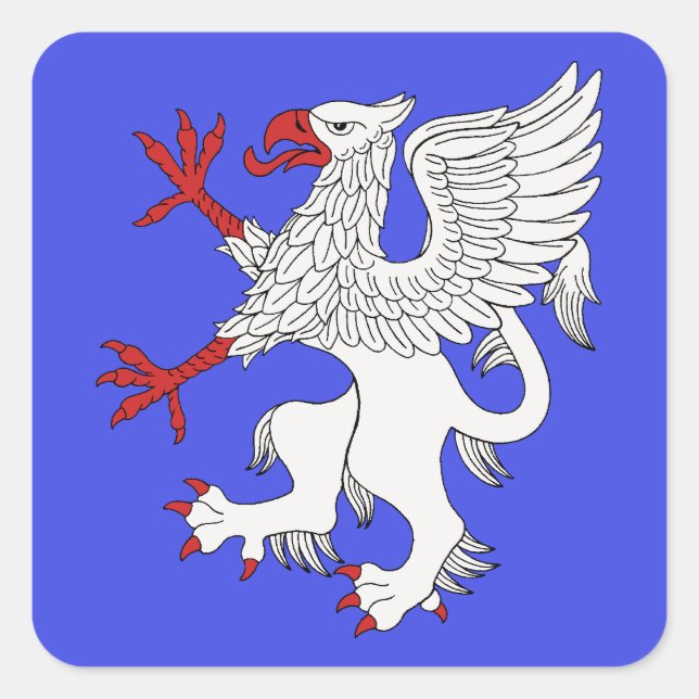 Griffin Rampant Argent Square Sticker (Front)