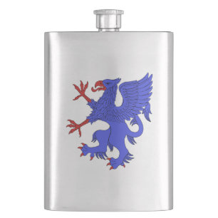 Griffin Rampant Azure Hip Flask