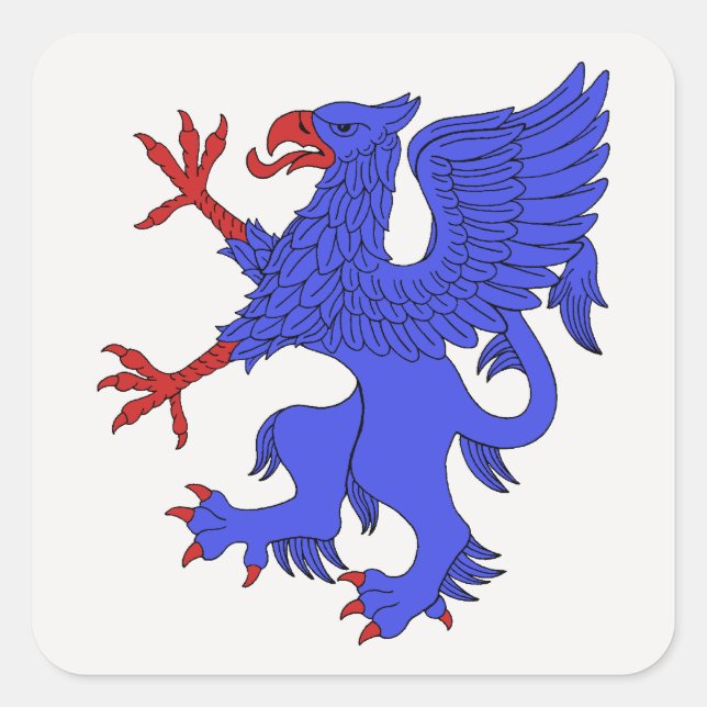Griffin Rampant Azure Square Sticker (Front)