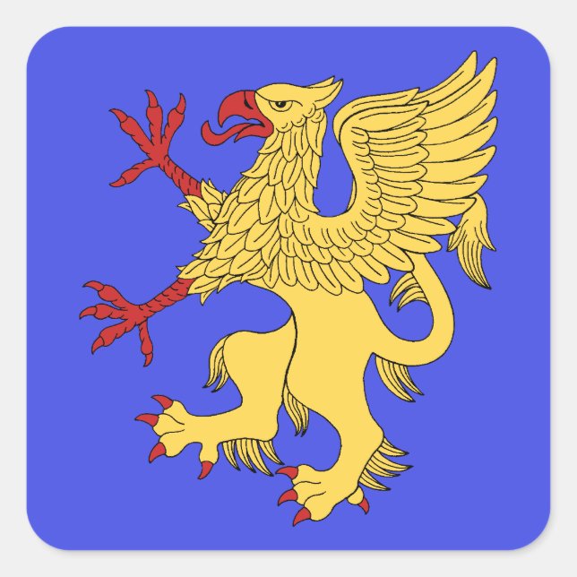 Griffin Rampant Or Square Sticker (Front)