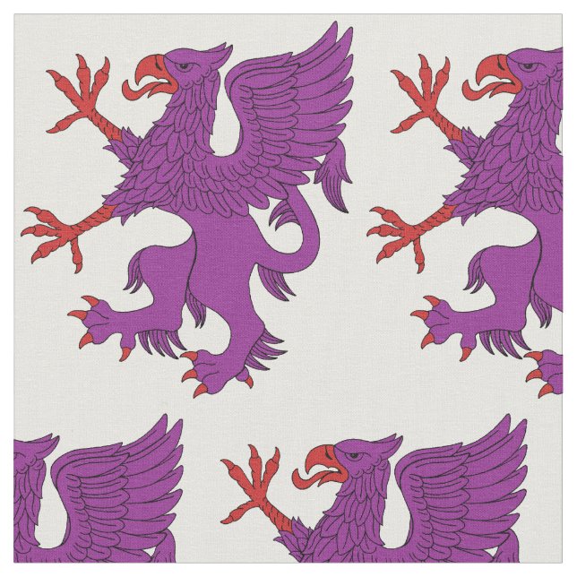 Griffin Rampant Purpure Fabric (Close Up)