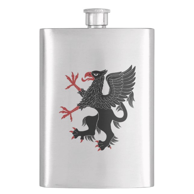 Griffin Rampant Sable Hip Flask (Front)