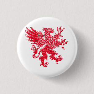 Griffin - Red 3 Cm Round Badge