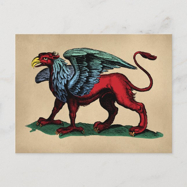 Griffin Vintage Illustration Postcard (Front)