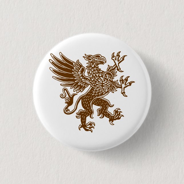 Griffin - Walnut Brown 3 Cm Round Badge (Front)