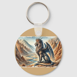Griffins, Dragons, & Desolate landscapes Key Ring