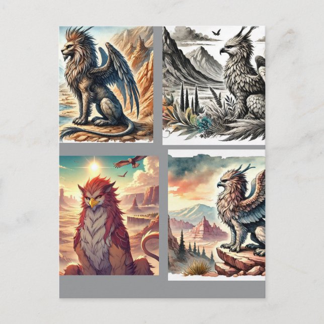 Griffins, Dragons, & Desolate landscapes Postcard (Front)