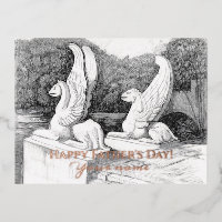Griffins sculpture monochrome
