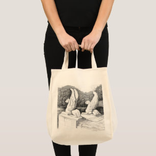 Griffins sculpture monochrome pencil Art Tote Bag