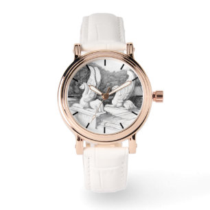 Griffins sculpture monochrome pencil Art Watch