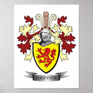 Griffith Family Crest Coat of Arms Poster