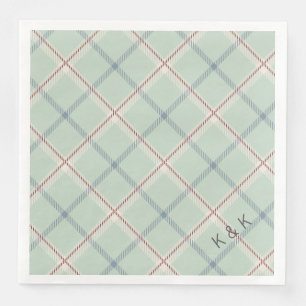 Griffith Family Tartan Plaid Check in Sage Green Napkin