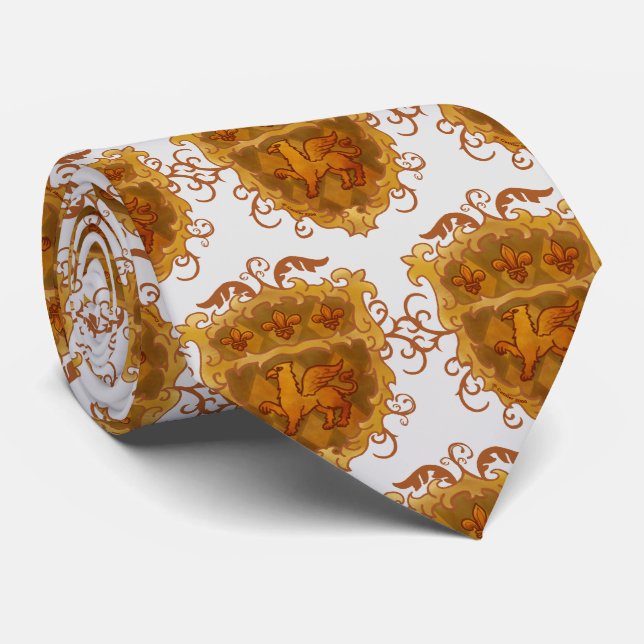 Griffon Family Crest  Tie (Rolled)