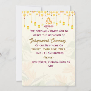 Grihapravesh Ceremony Invitations 