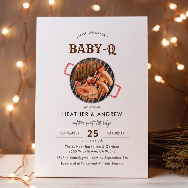 Gril Baby-Q BBQ Backyard Baby Shower Invitation (Creator Uploaded)