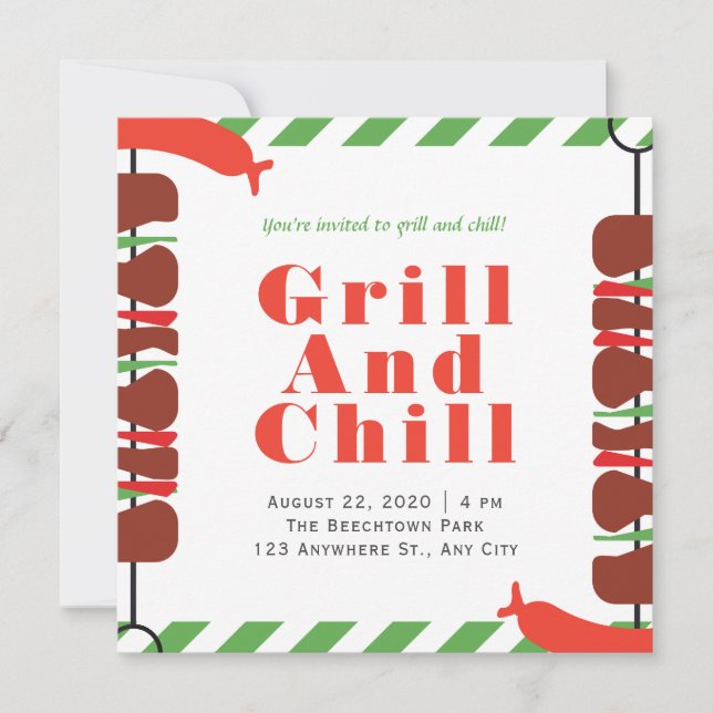Grill And Chill Invitations & Announcements (Front)