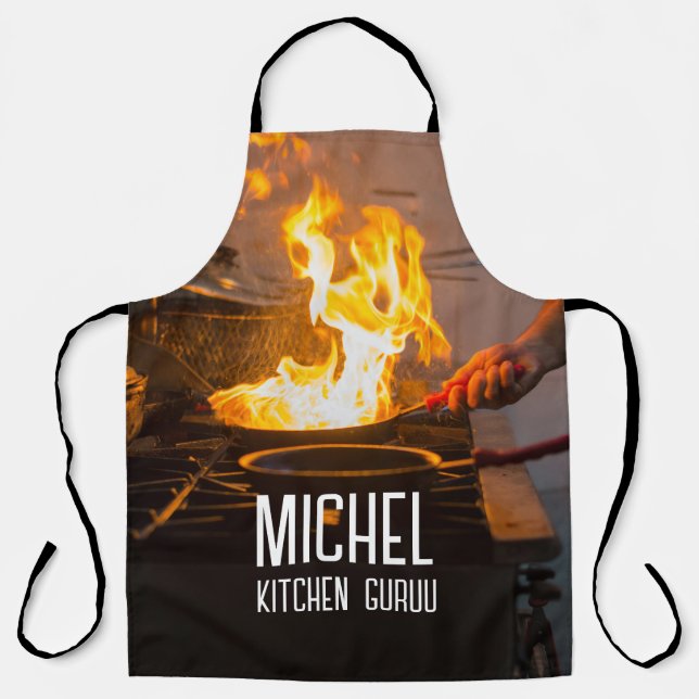 Grill, Bake, Slay – Custom Chef Apron with Photo (Front)