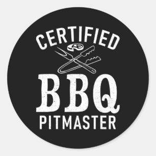 Grill Barbecue Grilling Certified Bbq Pitmaster  Classic Round Sticker