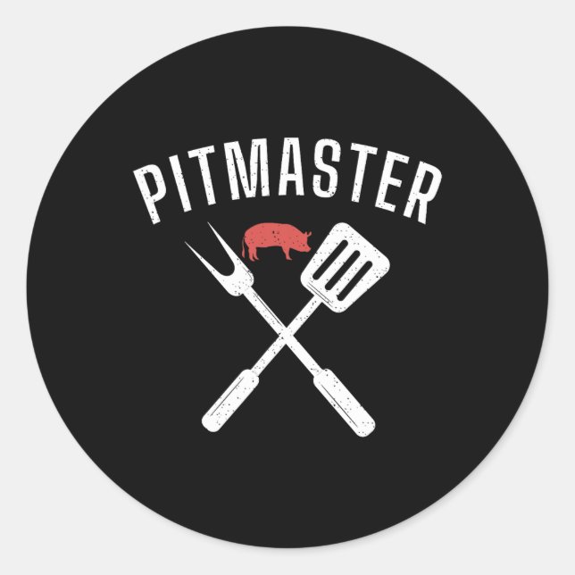 Grill Barbecue Grilling Pitmaster  Classic Round Sticker (Front)