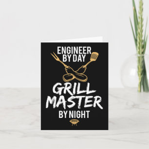 Grill Bbq Master Engineer Funny Barbecue Gift  Card
