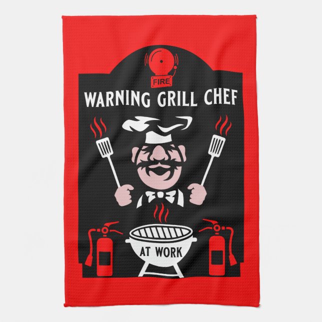Grill Chef Gift Tea Towel (Vertical)