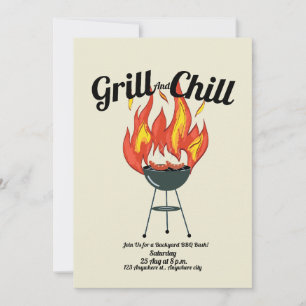 Grill & Chill BBQ Bash Invitation   Backyard Party