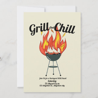 Grill & Chill BBQ Bash Invitation | Backyard Party