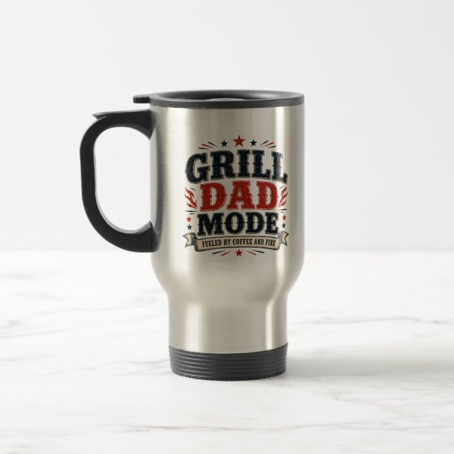 Grill Dad Mode Fuelled by Coffee and Fire Mug (Left)
