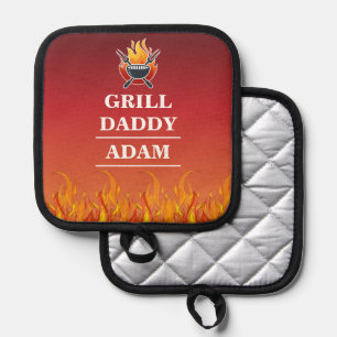 Grill Daddy BBQ for Grillers Personalised Name  Pot Holder