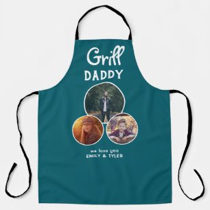 Grill Daddy Modern Oval 3 Photo Father`s Day Apron