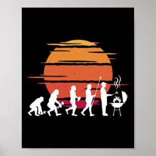 Grill Evolution Vintage Father's Day Grill Bbq Sea Poster
