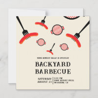 Grill & Fork BBQ Party Magnetic Invite