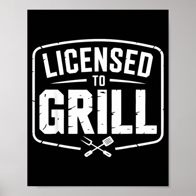 Grill Humour Bbq Pitmaster Barbeque Poster (Front)