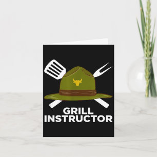 Grill instructor funny bbq pitmaster grilling dad card
