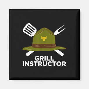 Grill instructor funny bbq pitmaster grilling dad magnet
