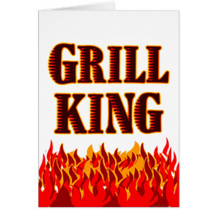 Grill King BBQ Saying Blank Art Card