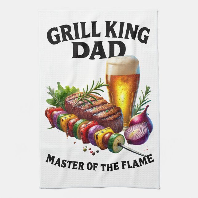 Grill King Dad Tea Towel (Vertical)