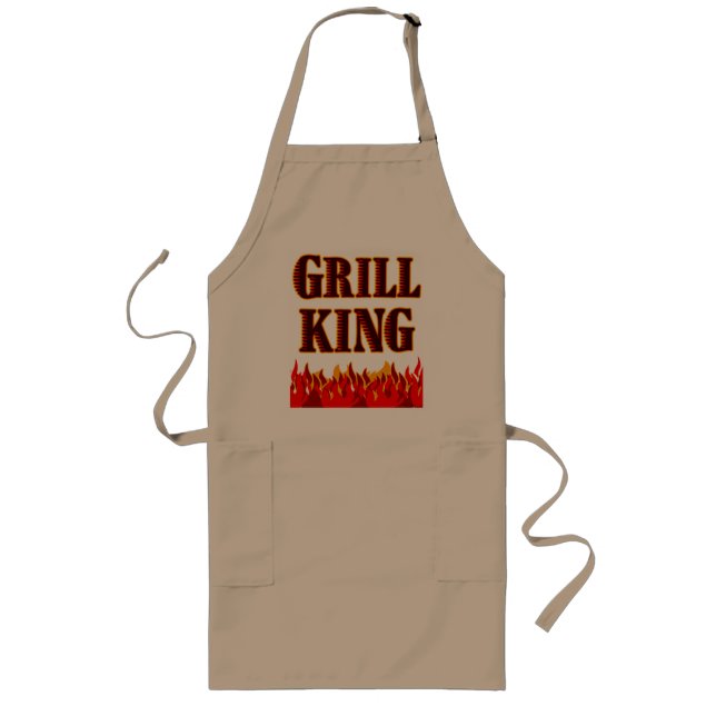Grill King Flames BBQ Slogan Apron (Front)