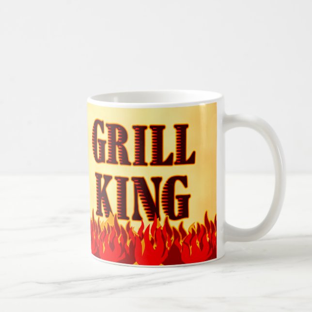 Grill King Red Flames BBQ Saying Mug (Right)