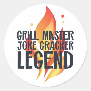 Grill Legend BBQ Poster Classic Round Sticker