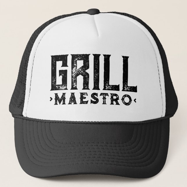 Grill Maestro trucker hat for expert BBQ chef (Front)