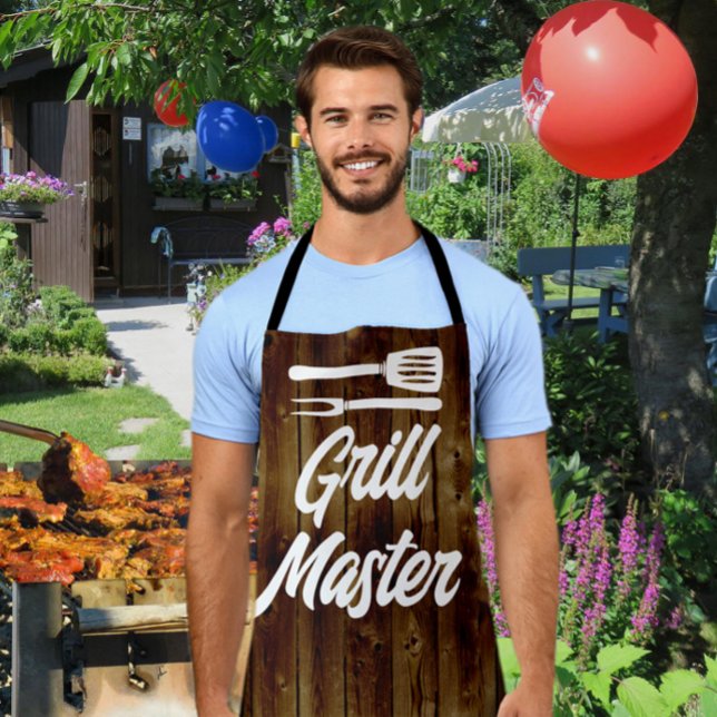 Grill Master BBQ Rustic Wood Chef Apron (Creator Uploaded)